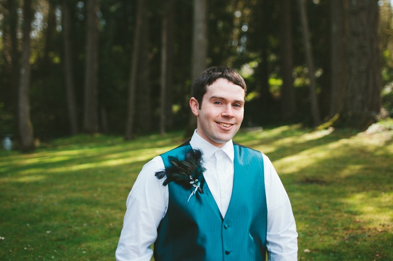 groom at outdoor wedding