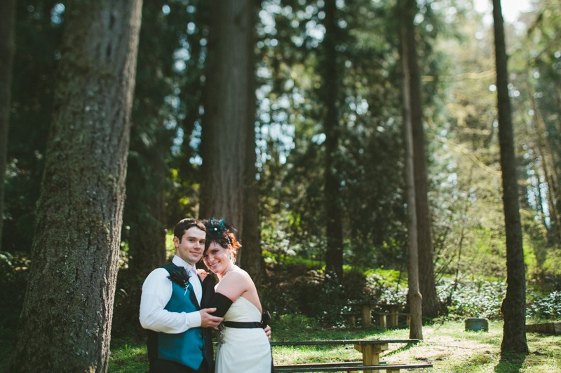 husband and wife outdoor wedding