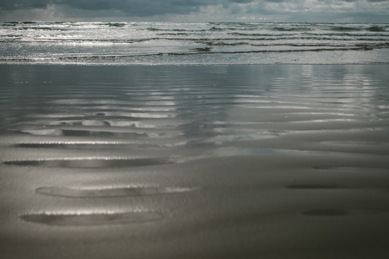 ripples in the sand at the beach