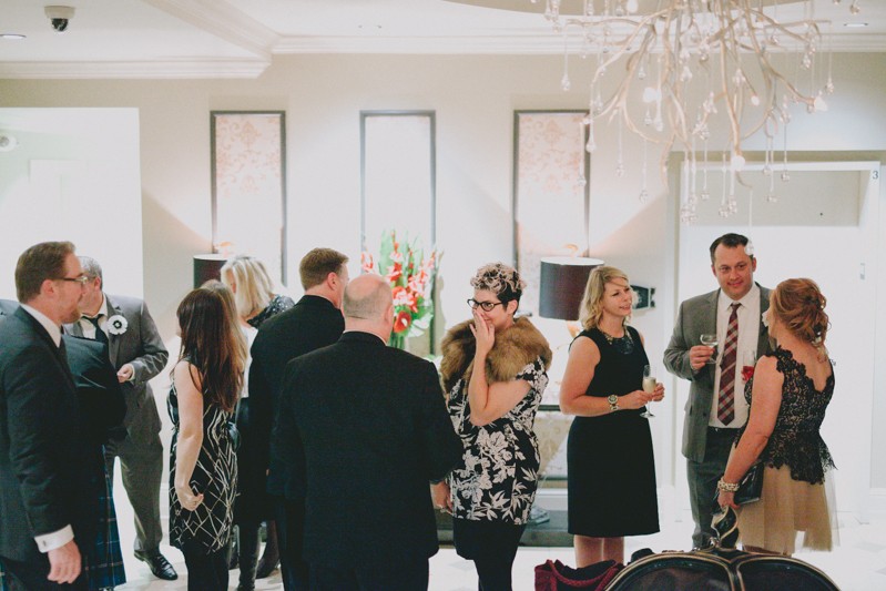 Wedding cocktail hour at Hotel Ballard in Seattle, Washington. 