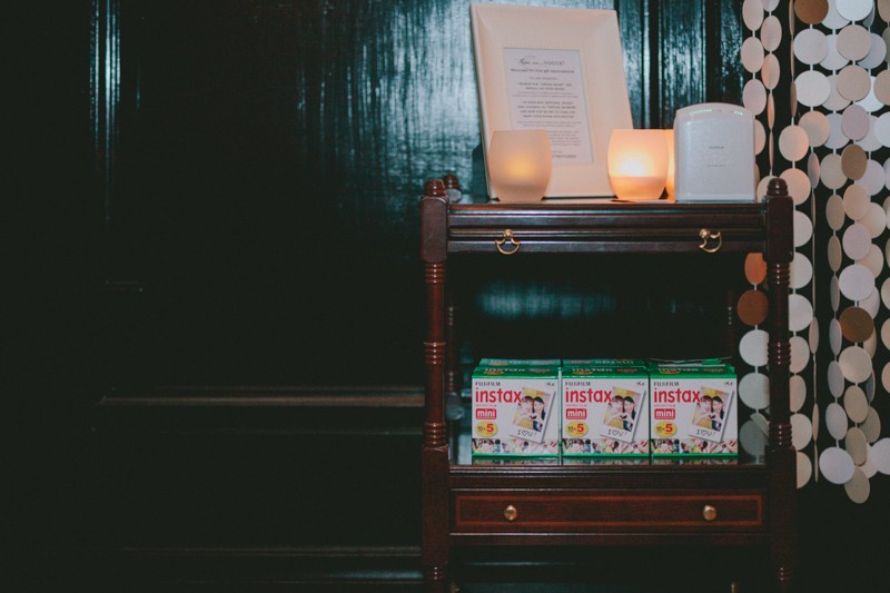 Instax wedding photo booth for a DIY wedding. 