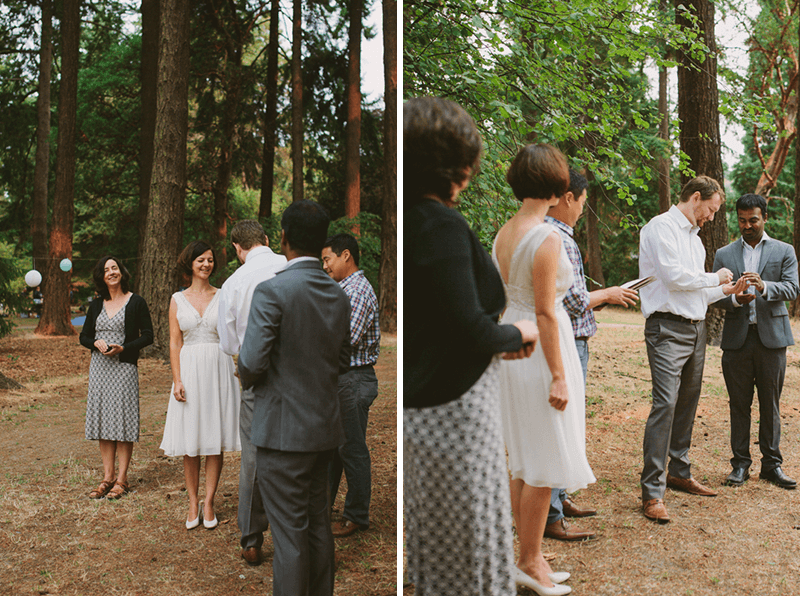 Simple, small and woodsy wedding ceremony. 