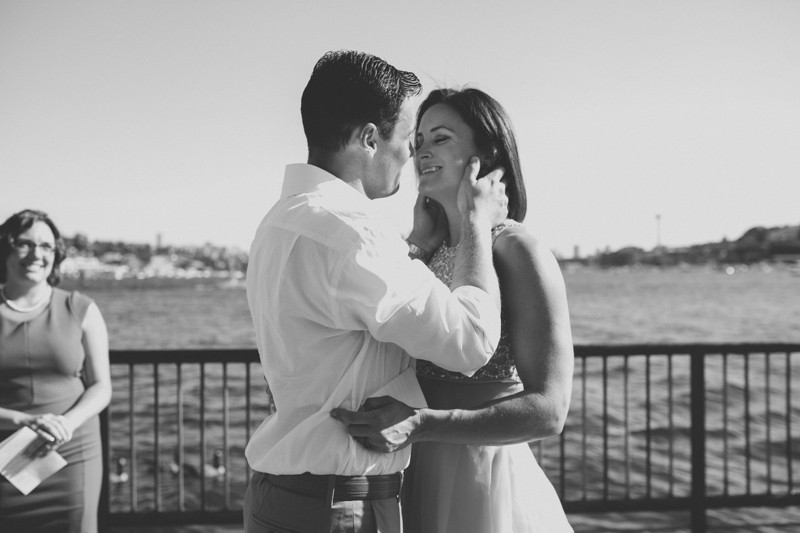 Small, romantic wedding ceremony at Gas Works Park. 