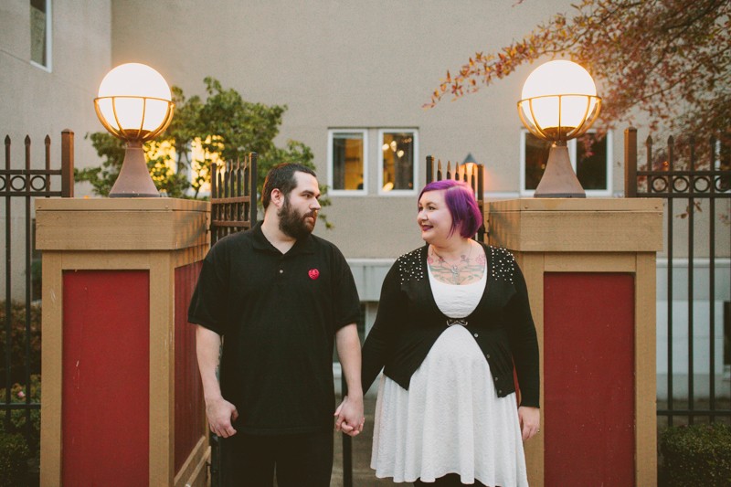 Modern punk engagement session in downtown Bremerton, WA. 