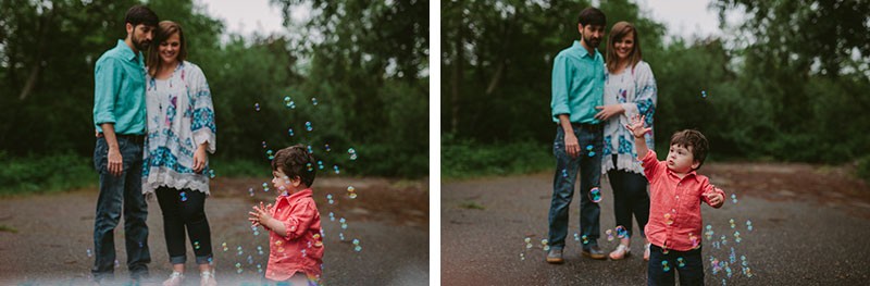 Child chasing bubbles during an outdoor family session in Silverdale, WA. 