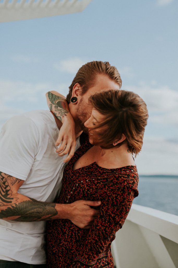 Seattle to Bainbridge ferry engagement session
