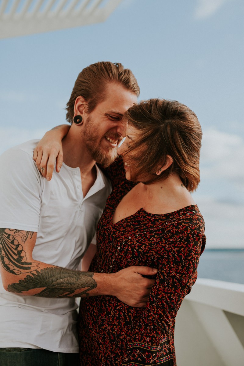 Romantic PNW ferry boat engagement session. 