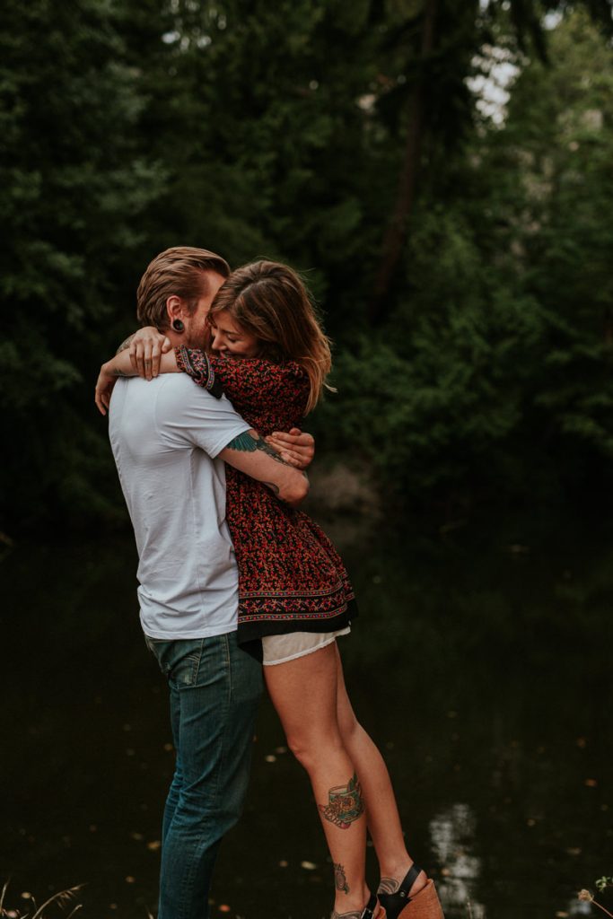 Romantic, non-traditional engagement session in Kitsap County. 