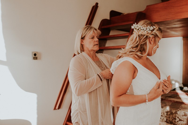 Special moments between the bride and her mom, for a sweet winter elopement in Port Townsend.