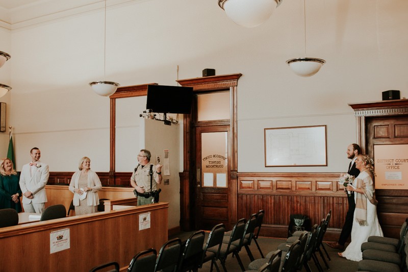 Simple wedding ceremony at the Jefferson County Courthouse in Port Townsend, WA. 