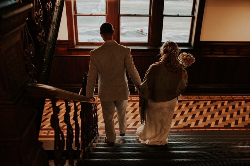 Pacific Northwest elopement at historic Port Townsend courthouse. 