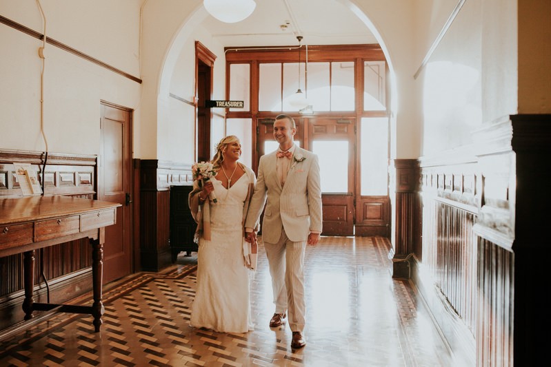 Elopement at historic courthouse in Port Townsend, WA.