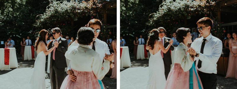 Traditional father-daughter and mother-son wedding dances.