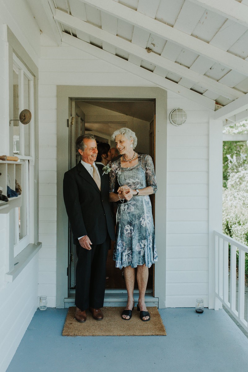 Groom's parents sharing a moment before the ceremony in Whidbey Island, WA. 