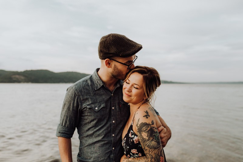Hood Canal engagement session at sunset | photos by wedding and elopement photographer Meghann Prouse | www.photomegs.com. 