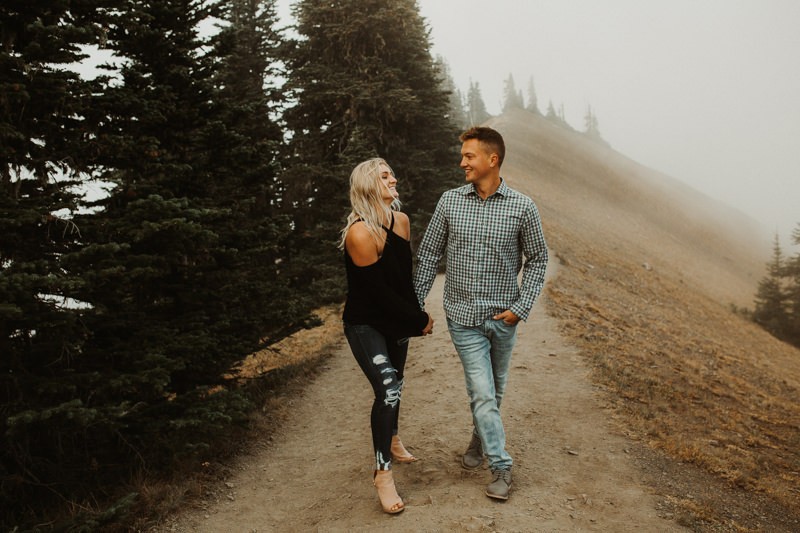 Playful PNW mountain engagement session | Port Angeles elopement