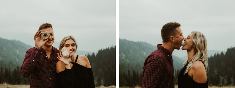 Mountaintop engagement session with deer | Bremerton elopement +