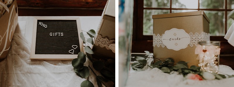 Gift table details at Kitsap Memorial State Park wedding | Poulsbo wedding + elopement photographer Meghann Prouse | www.photomegs.com