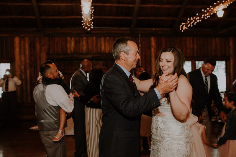 Father and daughter wedding dance at Kitsap Memorial State Park in Poulsbo, WA | PNW wedding + elopement photographer Meghann Prouse | www.photomegs.com