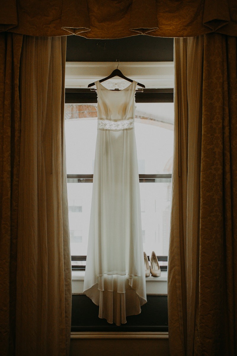 Wedding dress details at The Hotel Sorrento | Seattle wedding + elopement photographer Meghann Prouse | www.photomegs.com