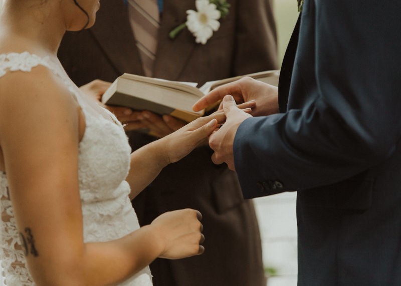 Ring exchange | Northwest Trek wedding day | Seattle wedding photographer