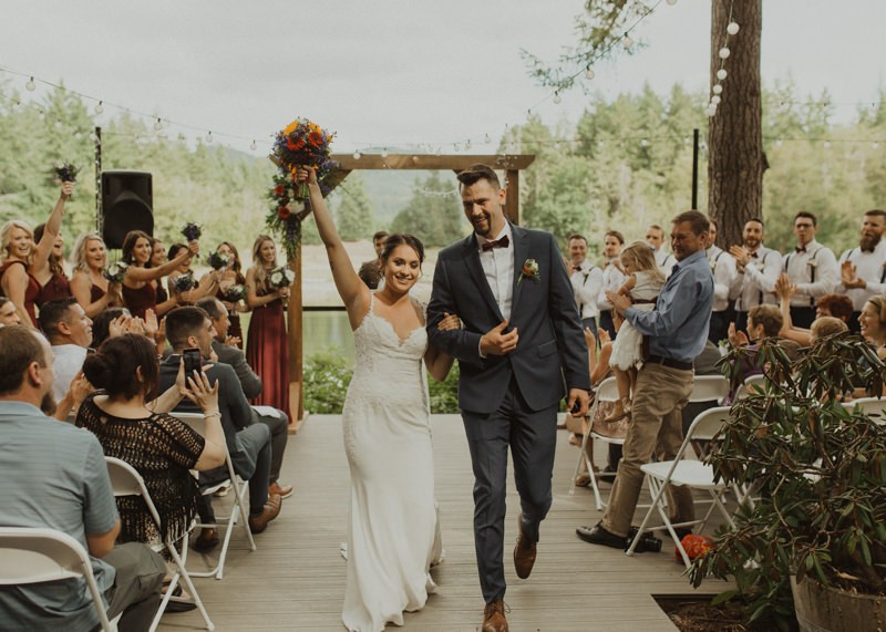 Bride and groom leave ceremony | Northwest Trek wedding day | Seattle wedding photographer