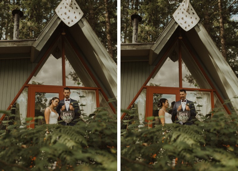 A-frame cabin at Northwest Trek wedding day | Seattle wedding photographer
