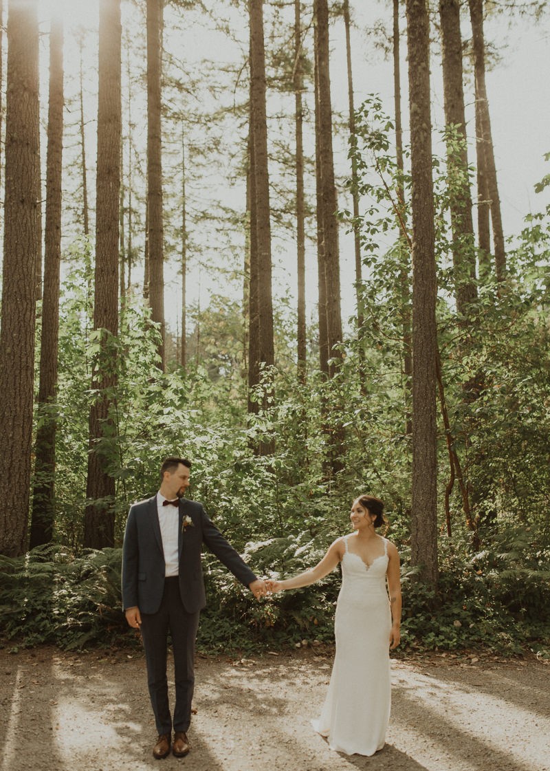 Bride and groom portraits at Northwest Trek wedding day | Seattle wedding photographer