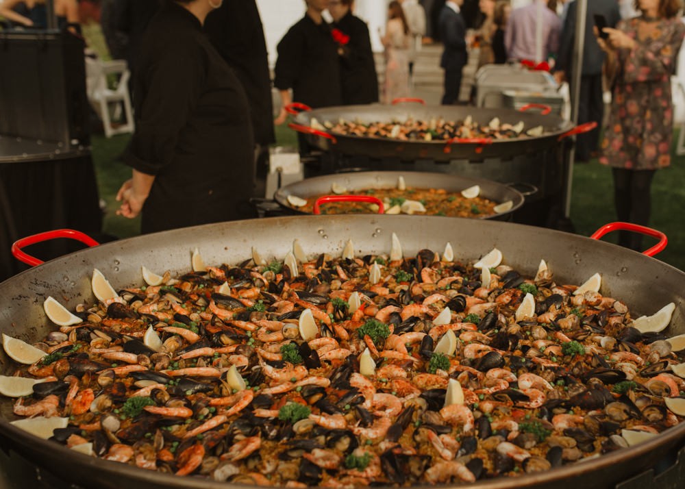 Paella wedding catering for destination reception