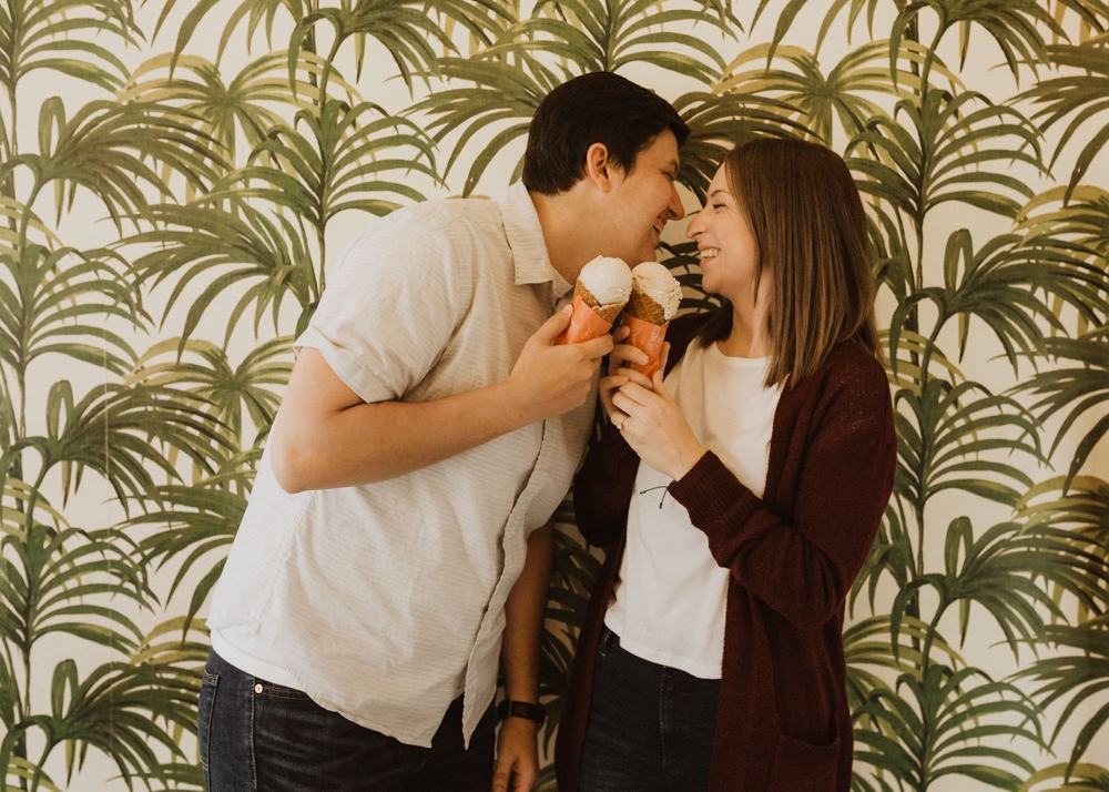 Ice cream date session at Frankie + Jo's on Capitol Hill in Seattle.