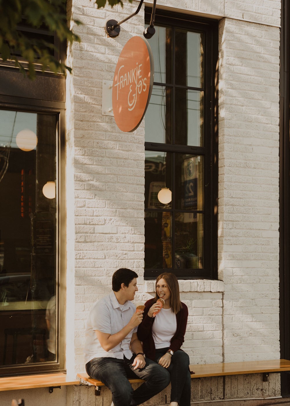 Frankie + Jo's ice cream date engagement session in Seattle, WA. 