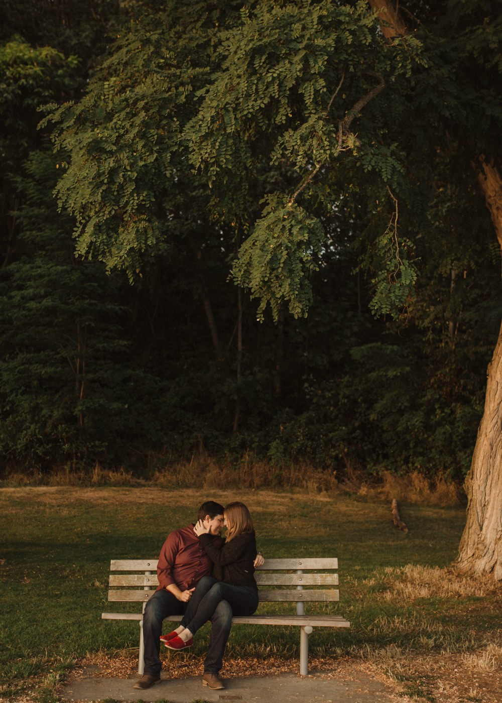 Lincoln Park engagement session at sunset. 