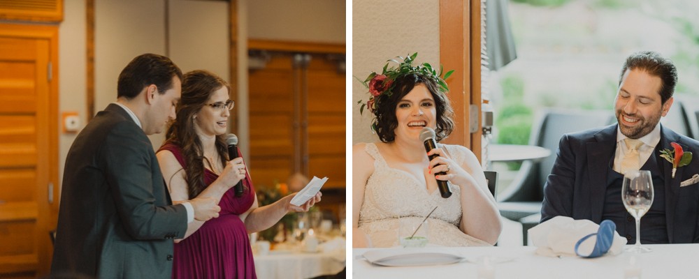 Wedding reception speeches. 
