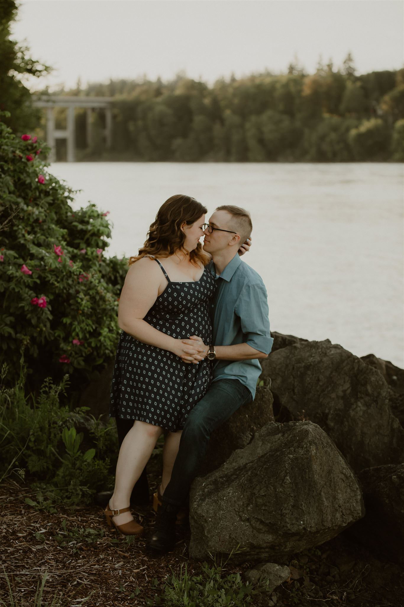Sunset couples portraits in Kitsap County, WA, including surrounding areas of Silverdale, Poulsbo, Bremerton, and Kingston. 