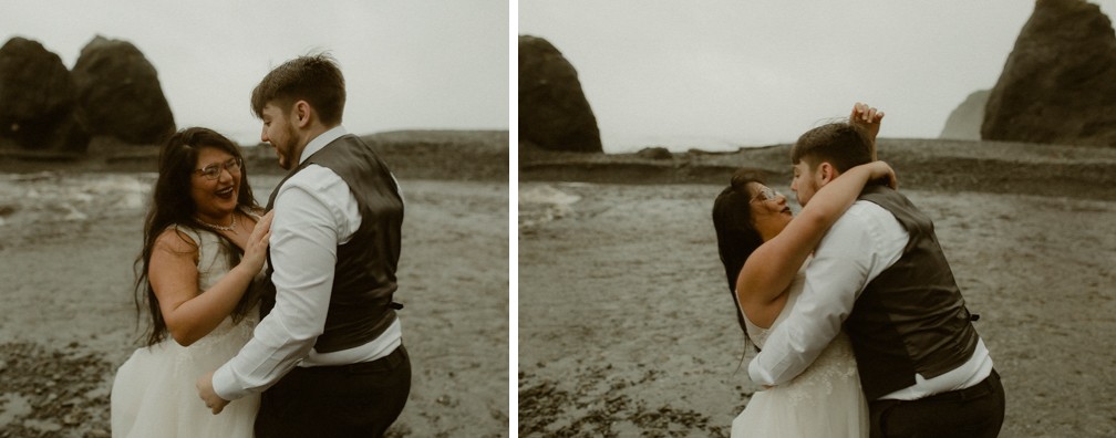 Washington Coast elopement at Ruby Beach in Forks. 