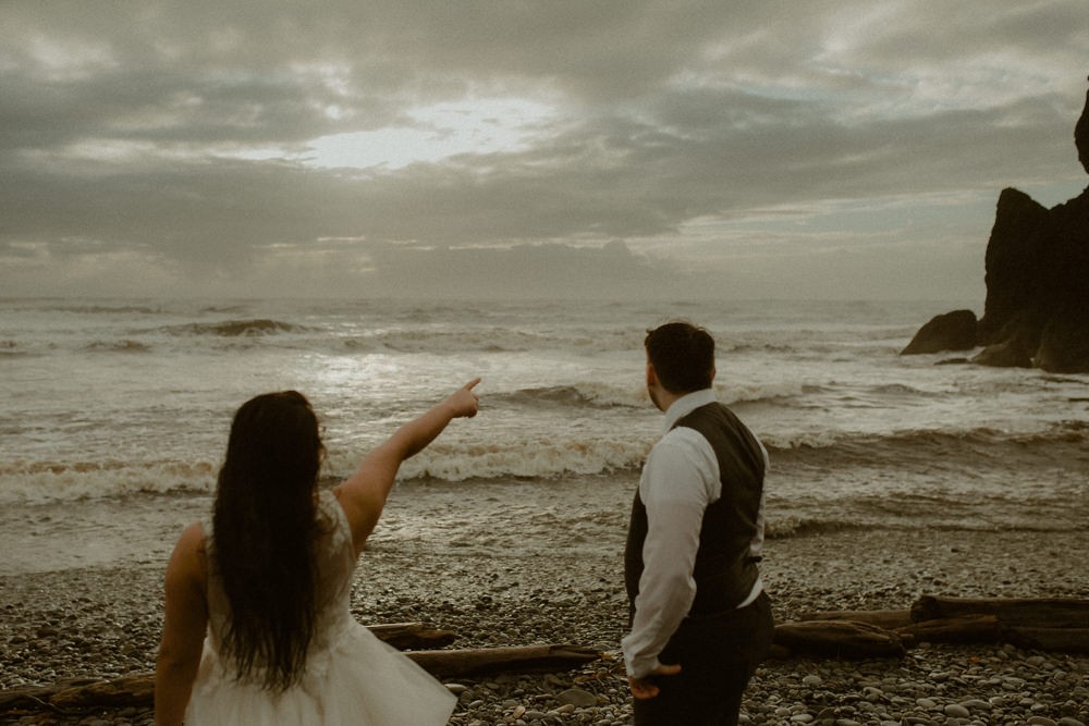 Stormy Ruby Beach elopement on the Washington coast. 