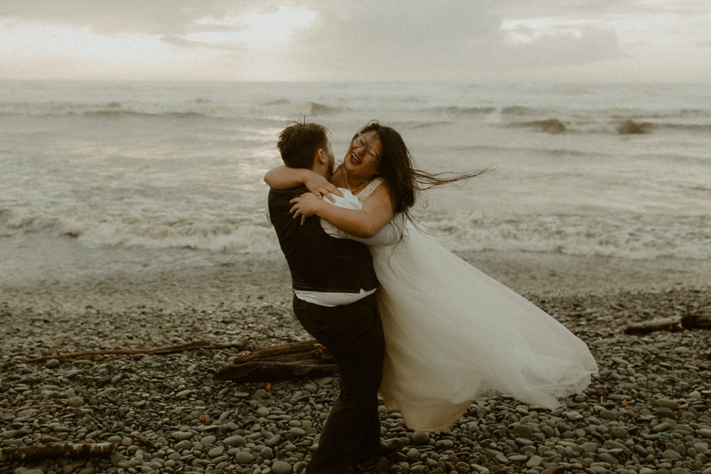 Beach Olympic National Park elopement wedding. 