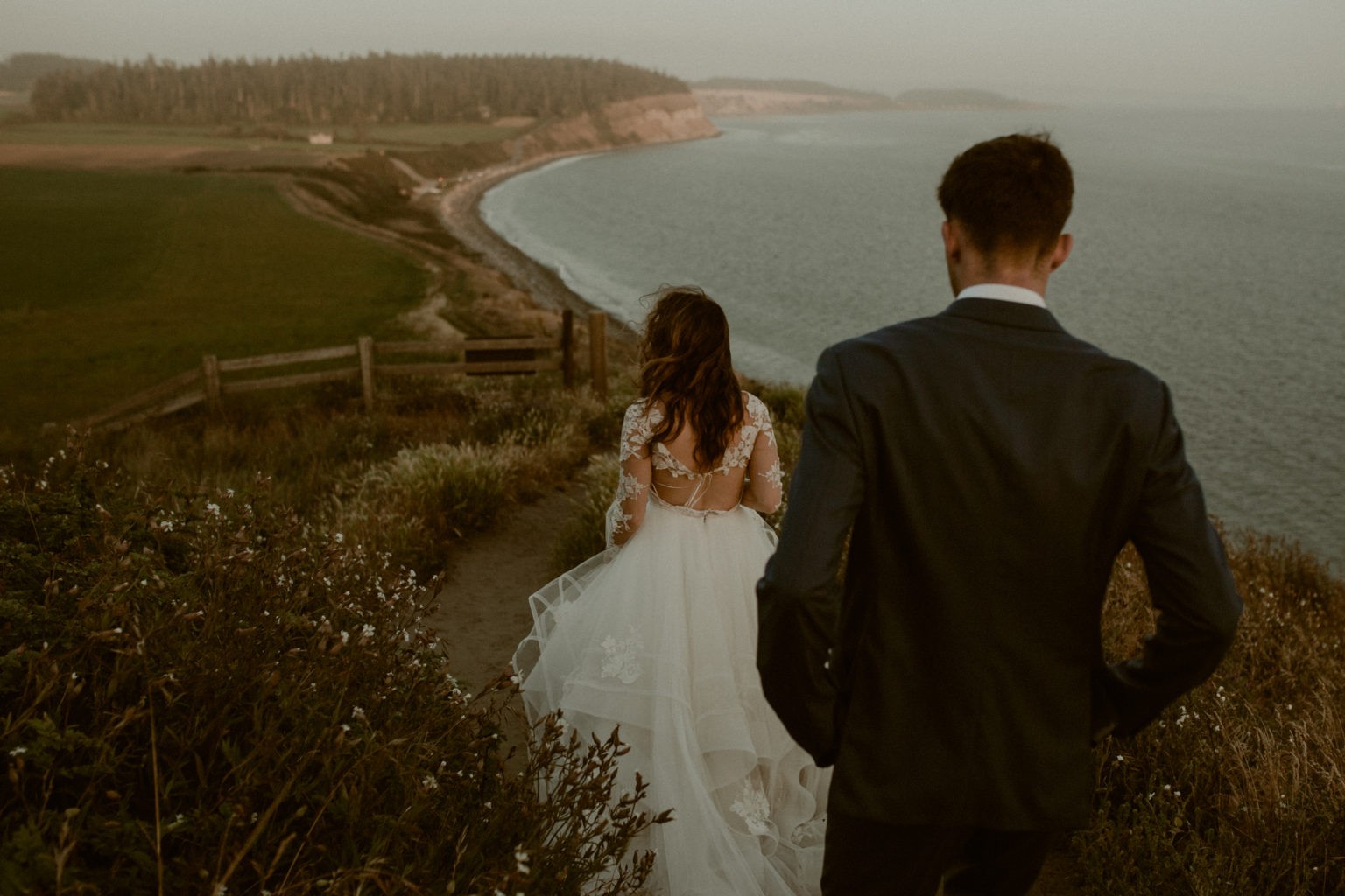 Ebey's Landing sunset elopement on Whidbey Island, WA.