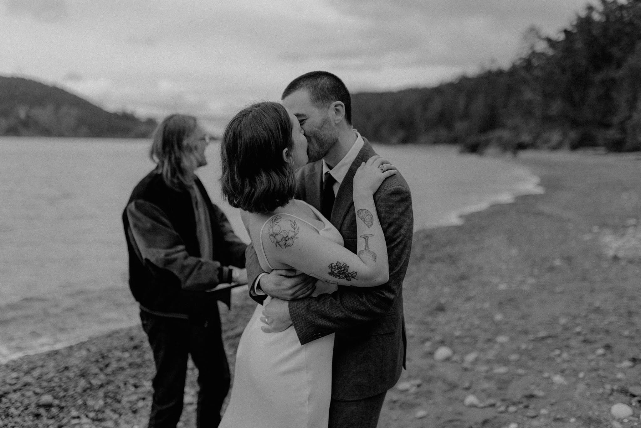 Getting married on a beach in Washington state. 
