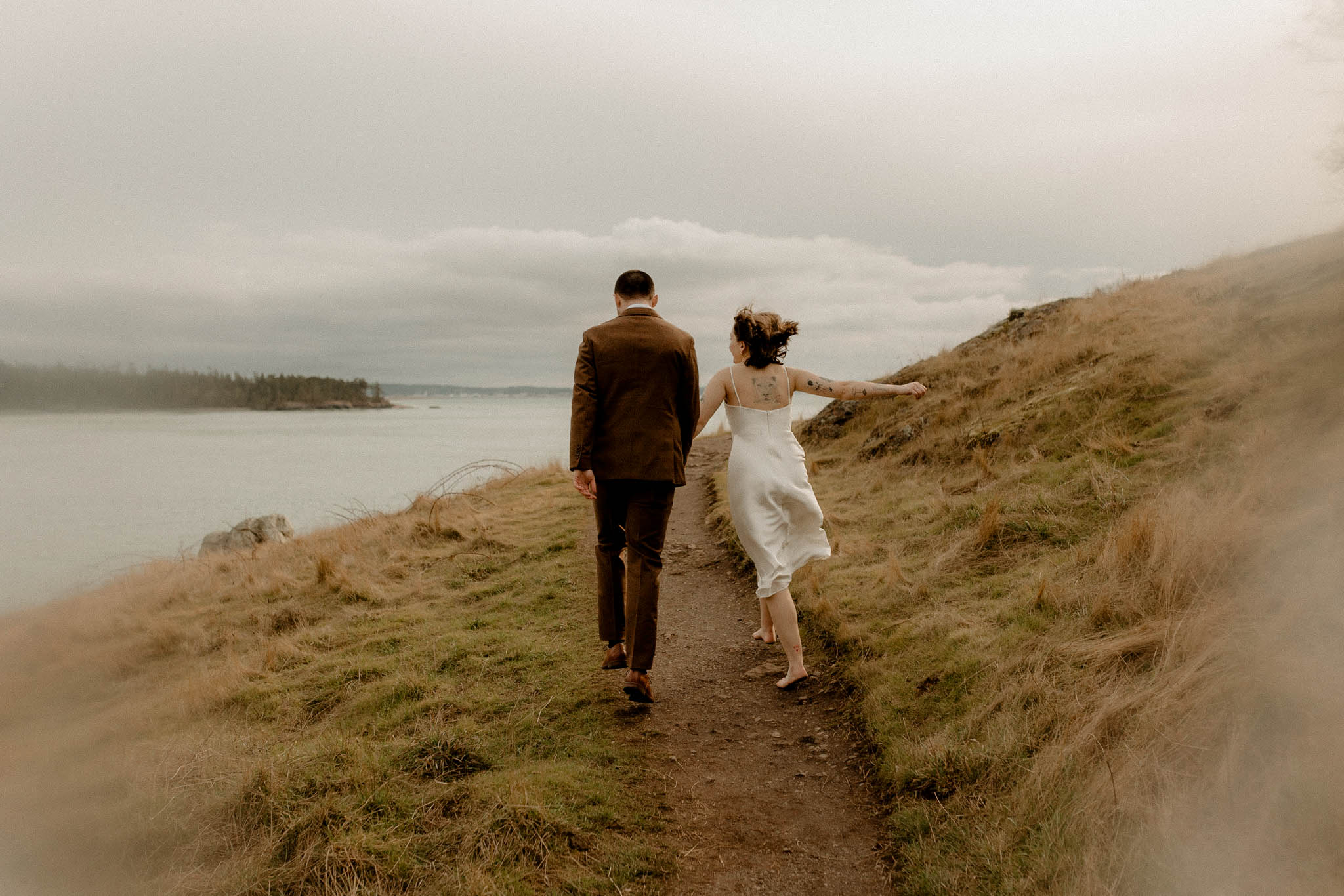 Simple and fun elopement at Rosario Head in Washington State. 
