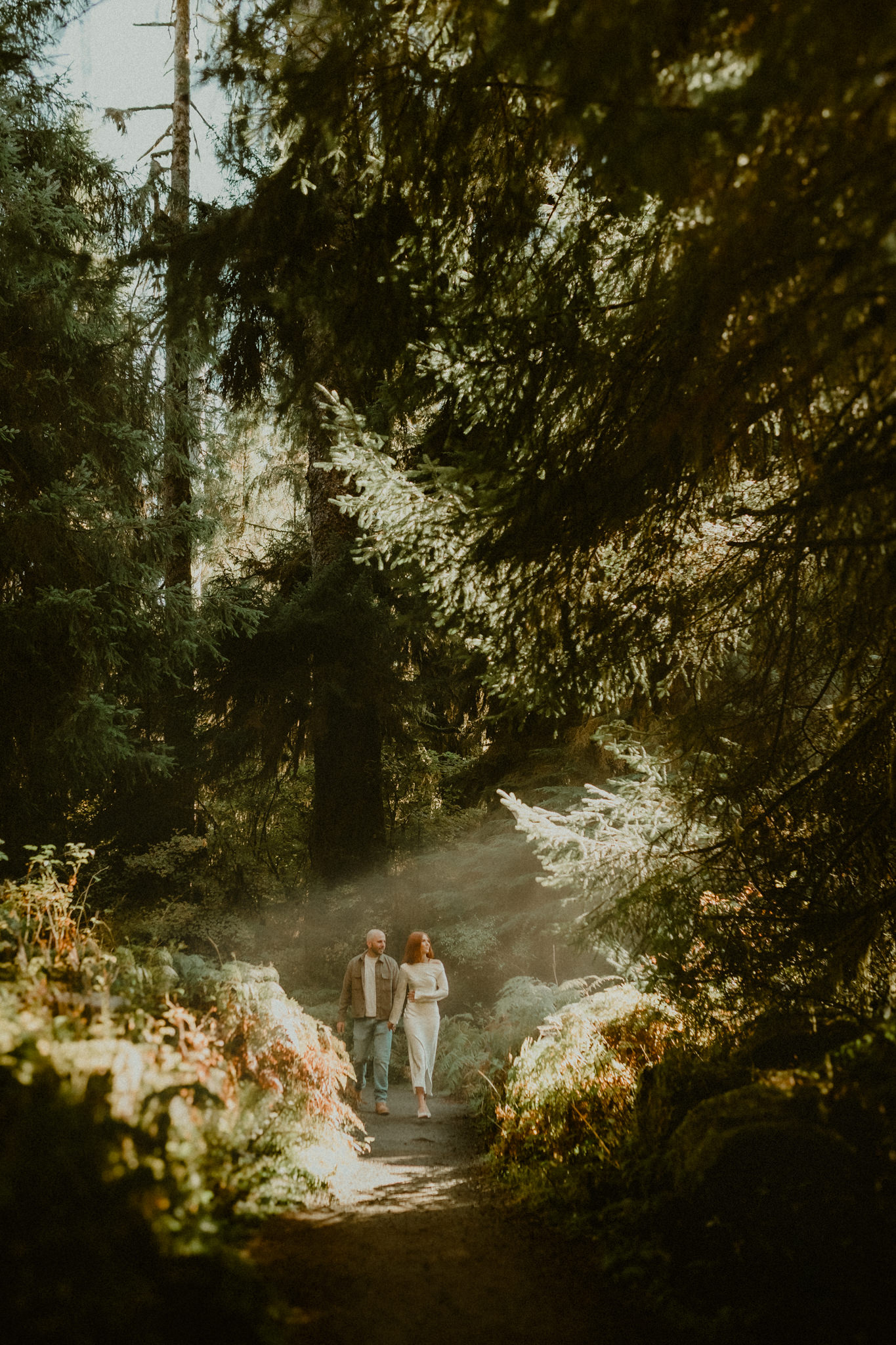 Forest magic engagement session in Hoh Rainforest, Olympic National Park.