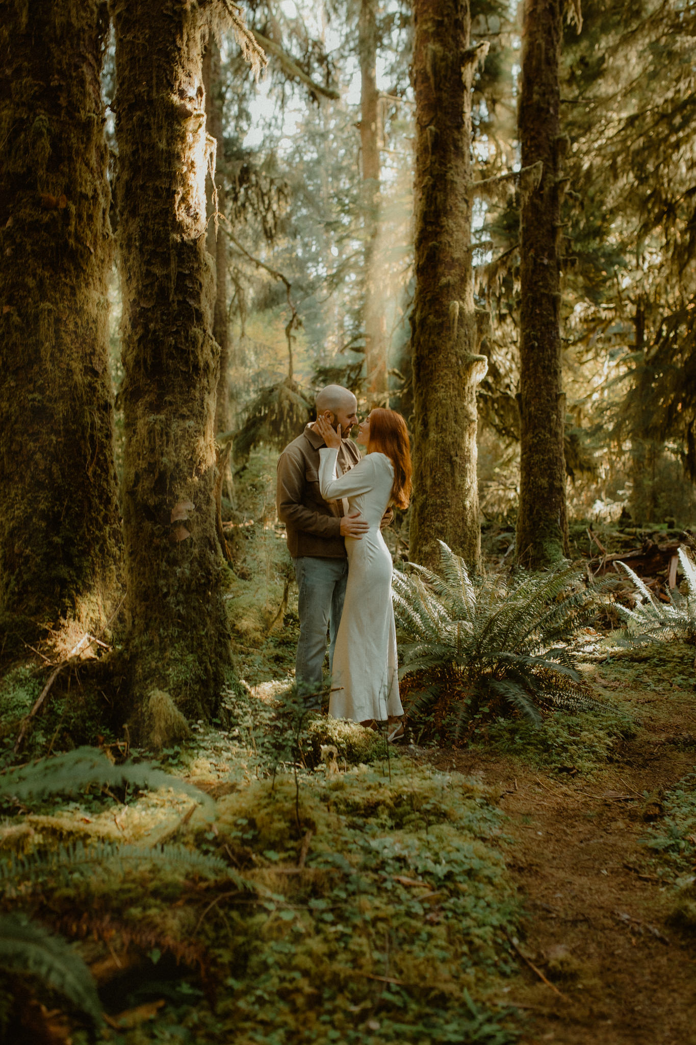 Magical Hoh Rainforest engagement session in Olympic National Park