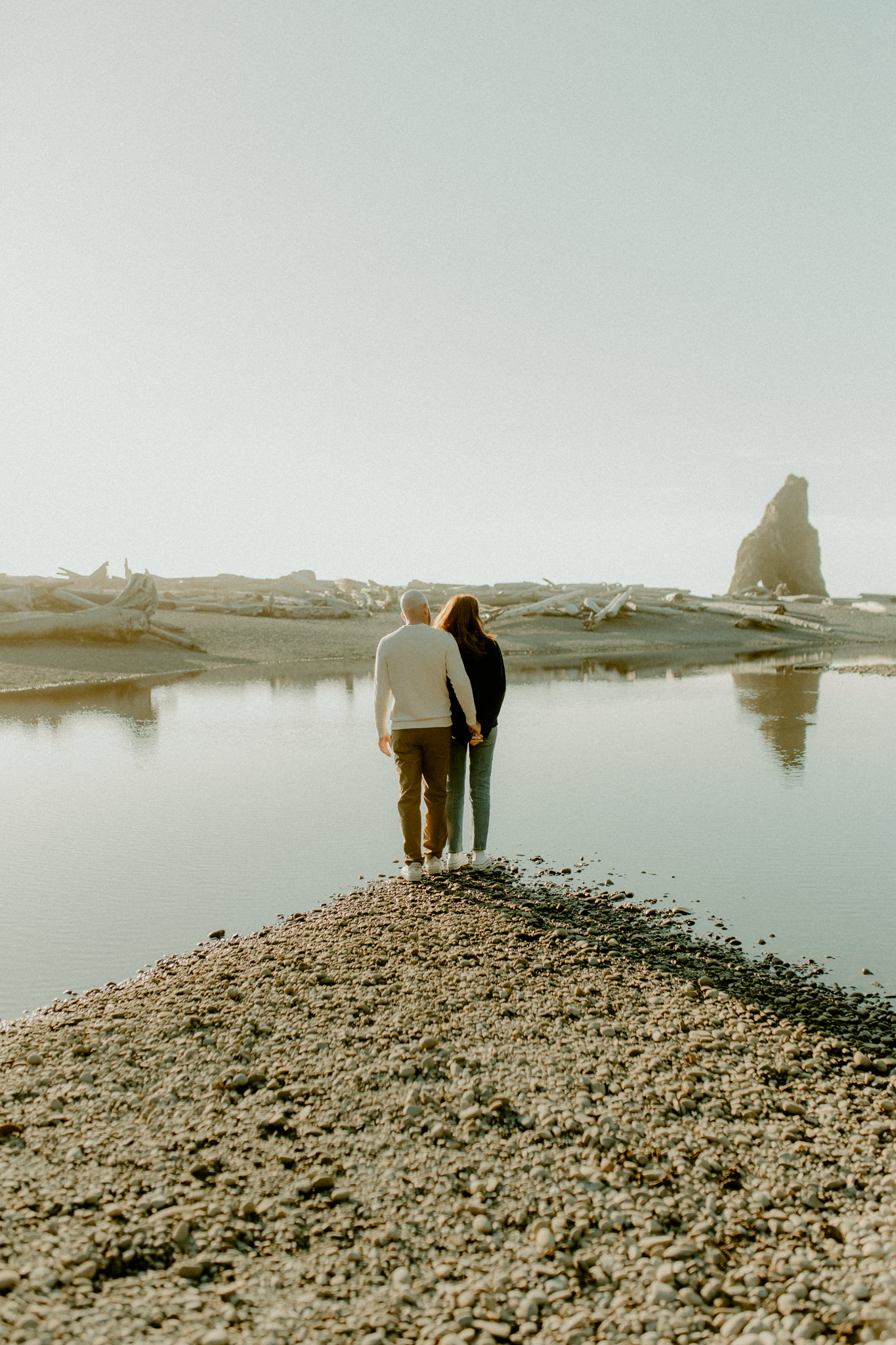Sunset engagement photos at Ruby Beach Olympic National Park