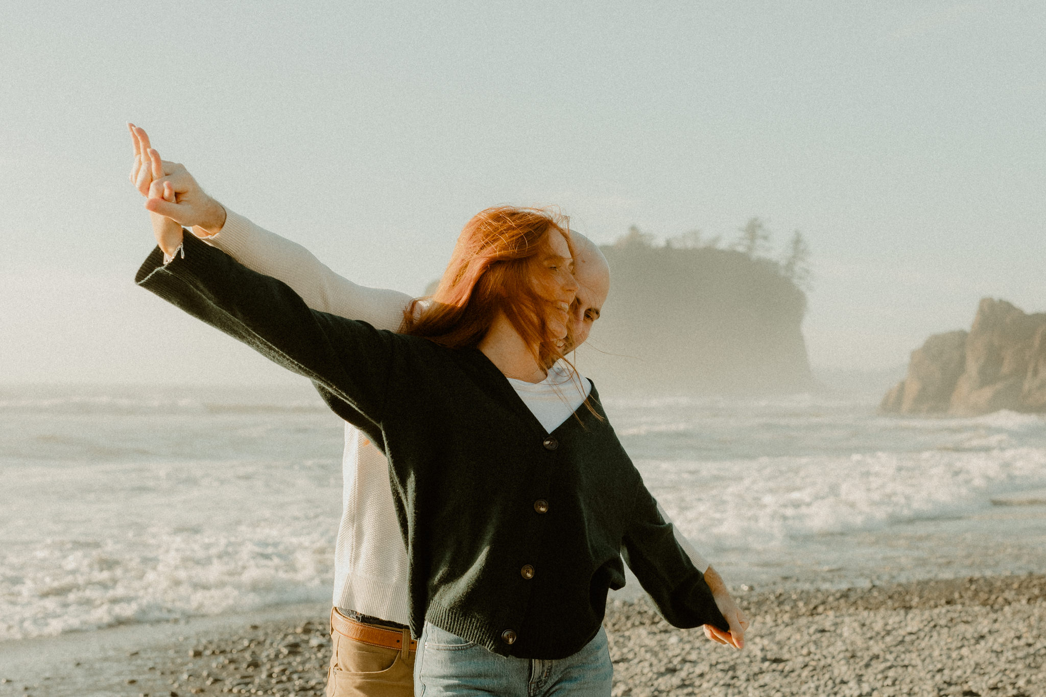 Washington state coast engagement session photos