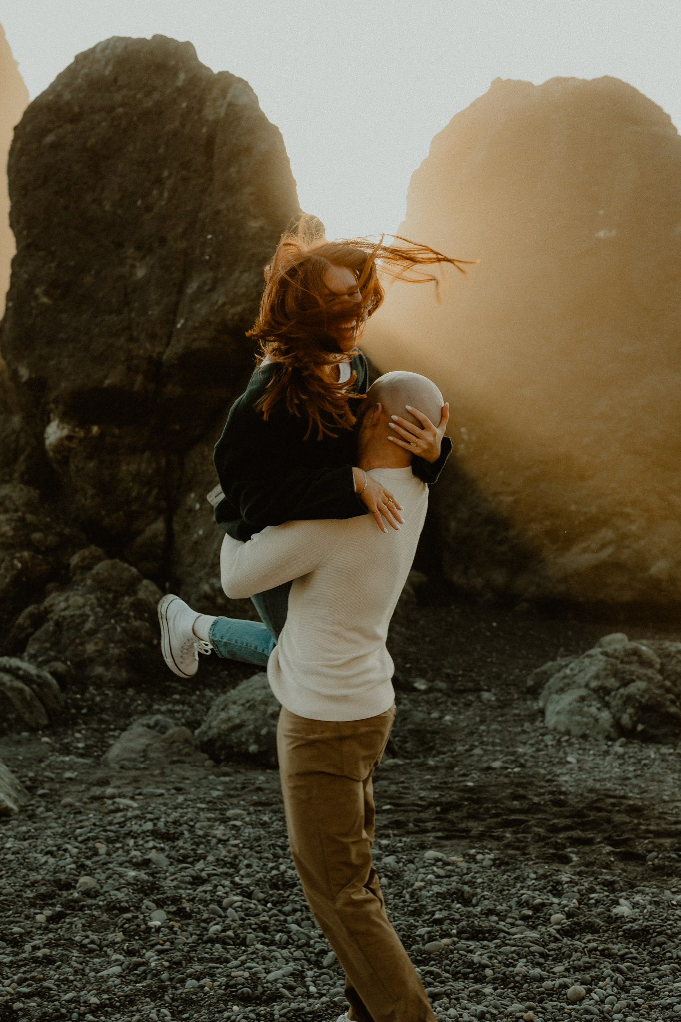 Golden hour engagement photos
