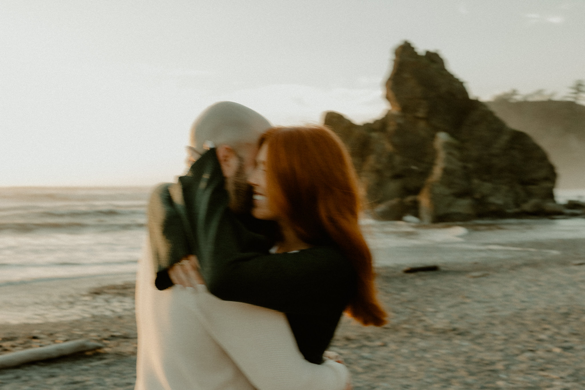 Nostalgic engagement photos in Forks Washington