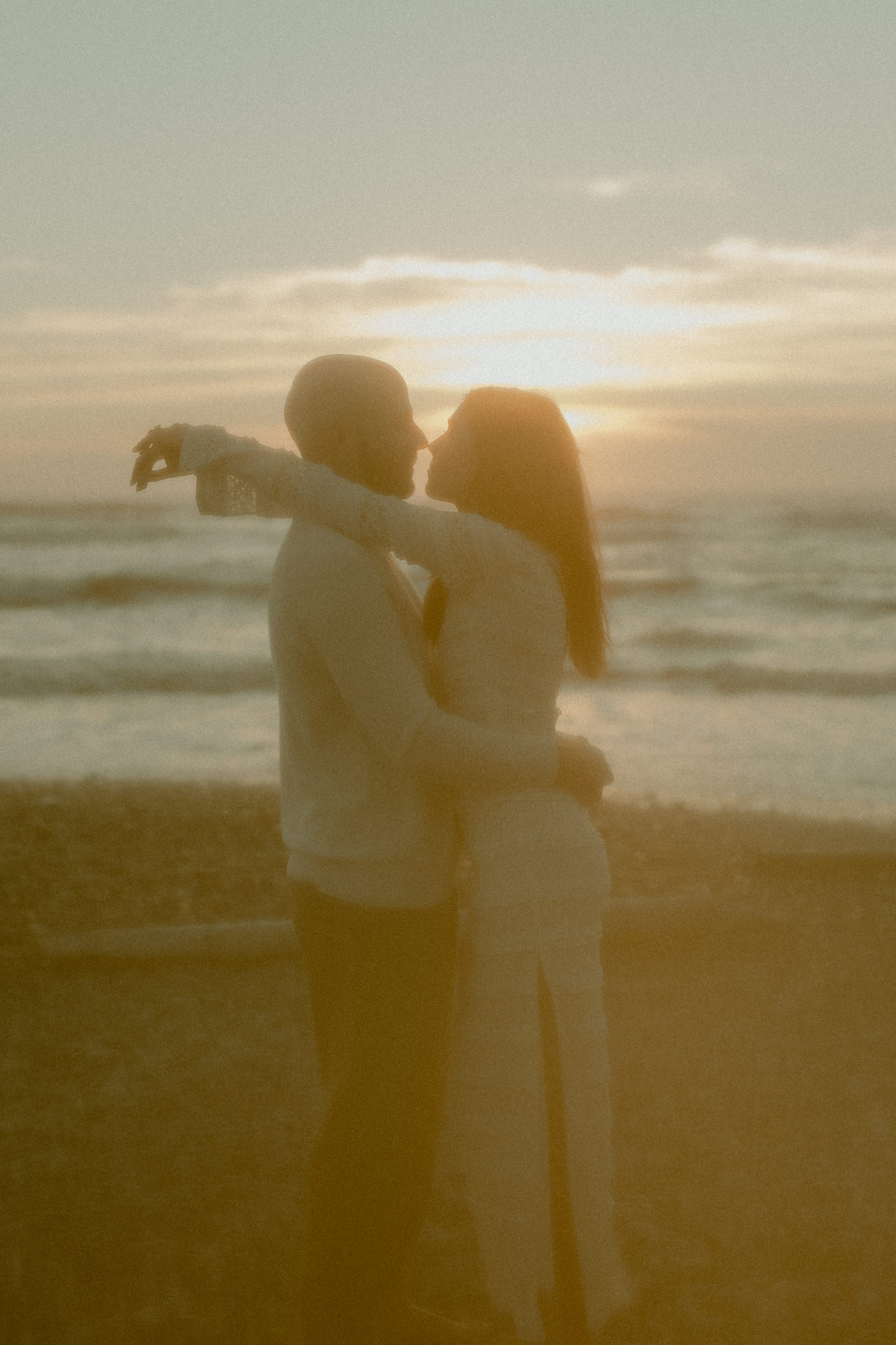 Moody Ruby Beach engagement session