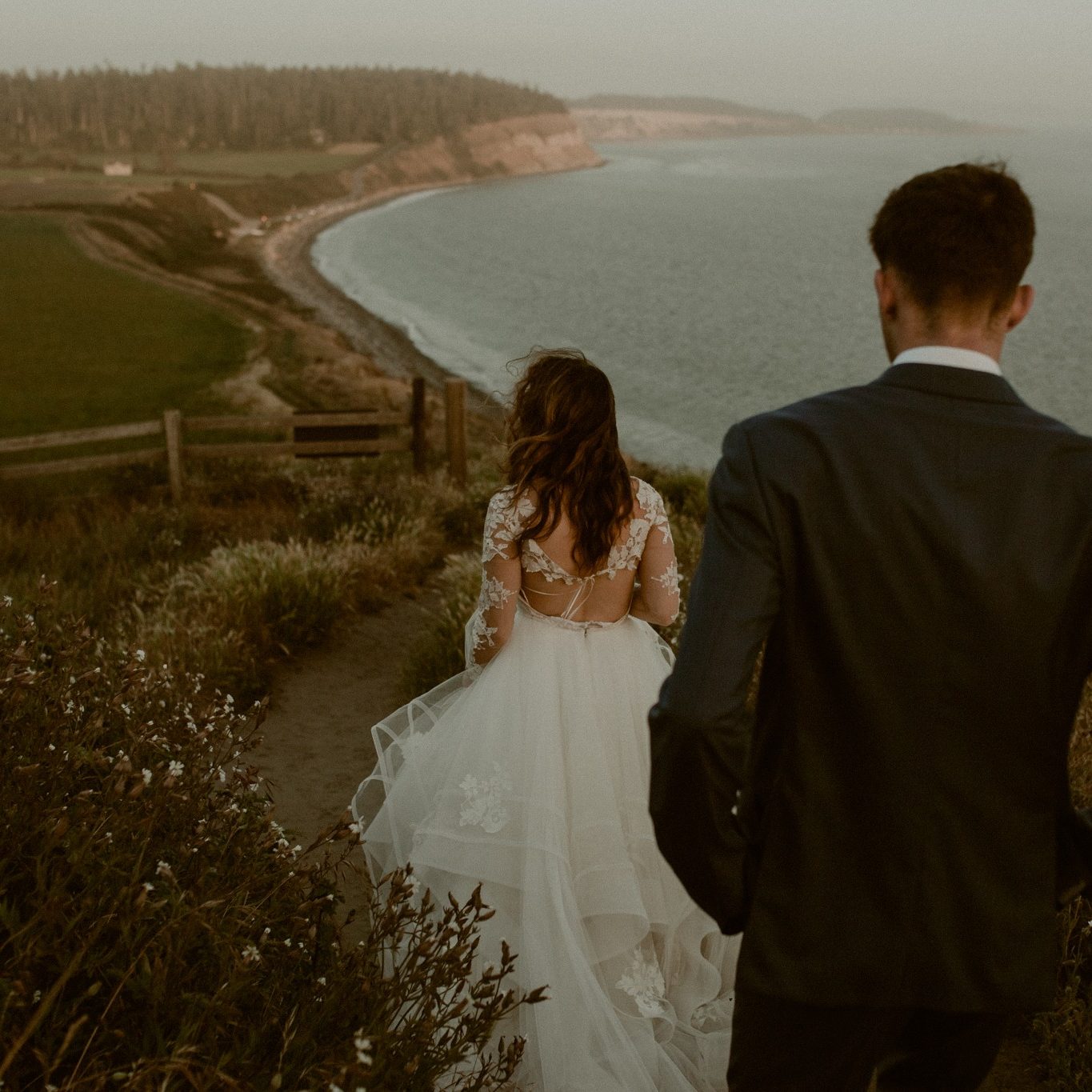 Ebey's Landing sunset elopement on Whidbey Island, WA.